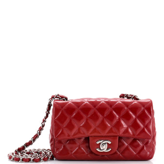 Chanel Classic Single Flap Bag Quilted Patent Mini