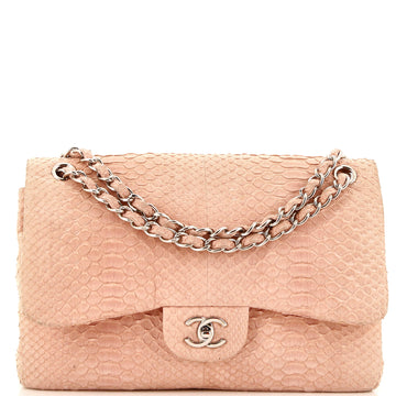 Chanel Classic Double Flap Bag Python Jumbo