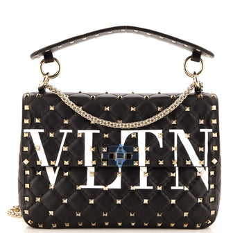 Valentino Garavani VLTN Rockstud Spike Flap Bag Quilted Leather Medium