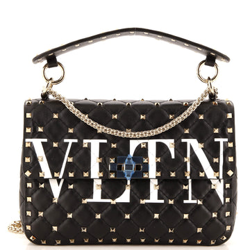 Valentino Garavani VLTN Rockstud Spike Flap Bag Quilted Leather Medium