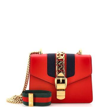 Gucci Sylvie Chain Shoulder Bag Leather Mini