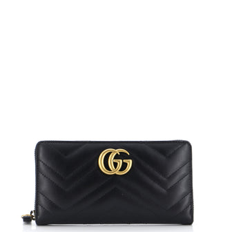 Gucci GG Marmont Zip Around Wallet Matelasse Leather