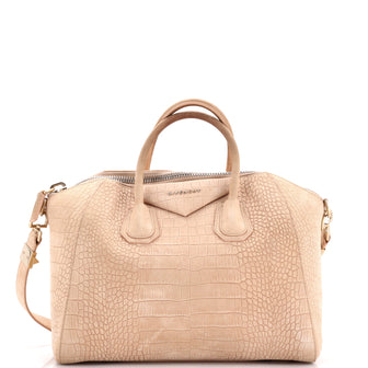 Givenchy Antigona Bag Crocodile Embossed Nubuck Medium