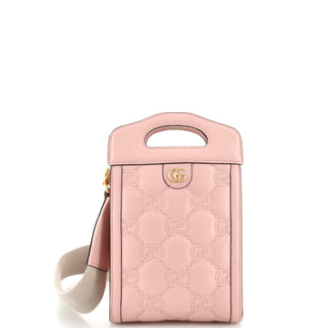 Gucci Top Handle Crossbody Bag GG Matelasse Leather Mini