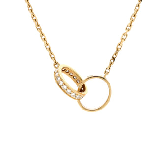 Cartier Love Interlocking Necklace 18K Yellow Gold and Diamonds
