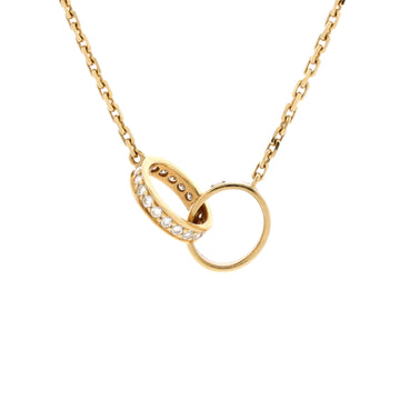 Cartier Love Interlocking Necklace 18K Yellow Gold and Diamonds