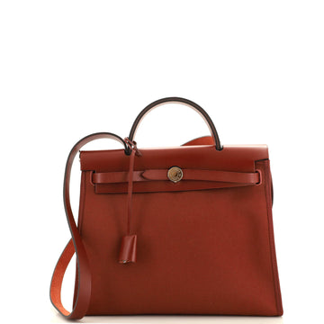 Hermes Herbag Zip Leather and Toile 31