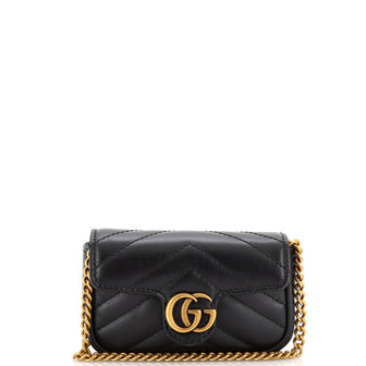 Gucci GG Marmont Coin Purse on Chain Matelasse Leather