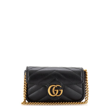 Gucci GG Marmont Coin Purse on Chain Matelasse Leather