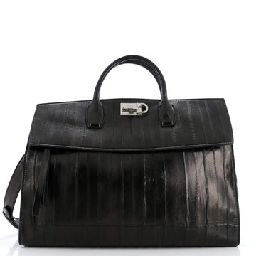 Salvatore Ferragamo Studio Satchel Eel Skin Large