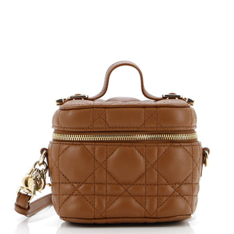 Christian Dior Lady Dior Vanity Case Cannage Quilt Lambskin Micro