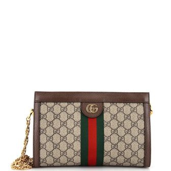 Gucci Ophidia Chain Shoulder Bag GG Coated Canvas Small