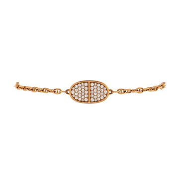 Hermes Chaine d'Ancre Verso Bracelet 18K Rose Gold and Pave Diamonds