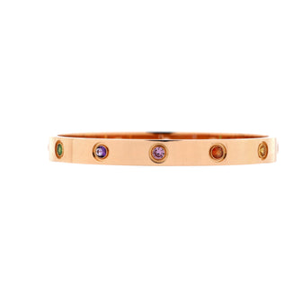 Cartier Love 10 Stone Bracelet 18K Rose Gold with Garnet, Amethyst and Sapphire