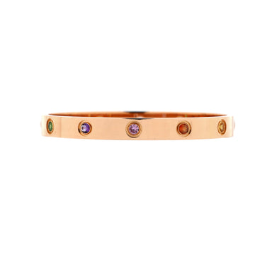 Cartier Love 10 Stone Bracelet 18K Rose Gold with Garnet, Amethyst and Sapphire
