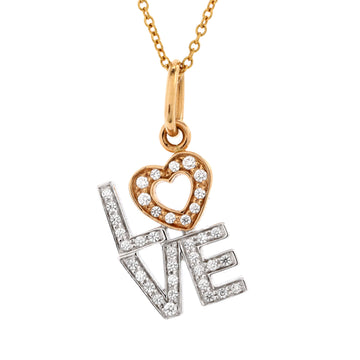 Tiffany & Co. Love Pendant Necklace 18K White Gold and 18K Rose Gold With Diamonds