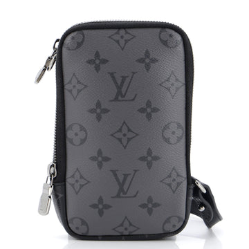 Louis Vuitton Double Phone Pouch Reverse Monogram Eclipse Canvas