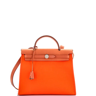 Hermes Herbag Zip Leather and Toile 31