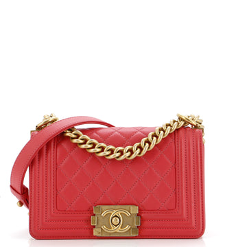 Chanel Boy Flap Bag Quilted Caviar Small