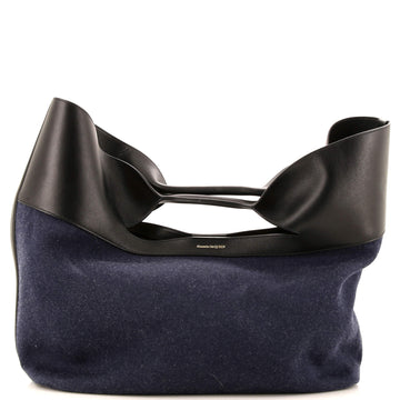 Alexander McQueen The Bow Bag Denim with Leather Large