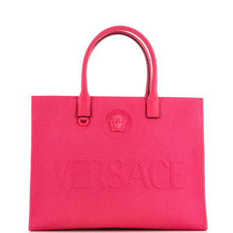 Versace La Medusa Tote Embossed Canvas Large