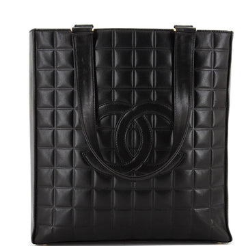 Chanel Chocolate Bar CC Tote Quilted Leather North South
