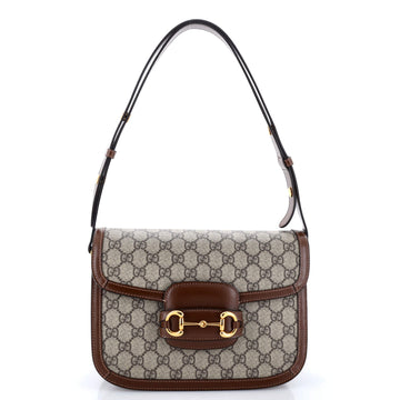 Gucci Horsebit 1955 Shoulder Bag GG Coated Canvas East West