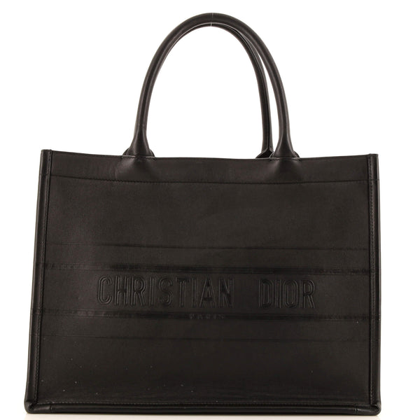 CHRISTIAN DIOR トートバッグ Christian Dior Book Tote Embossed Leather Medium Black 2918241