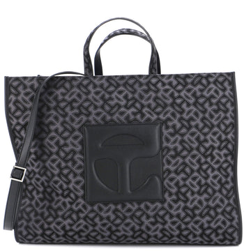 Telfar Shopping Tote Monogram Jacquard with Faux Leather Large