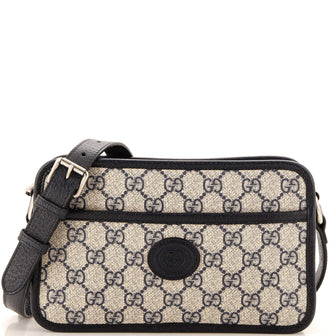 Gucci Interlocking G Patch Camera Bag GG Coated Canvas Mini
