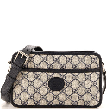 Gucci Interlocking G Patch Camera Bag GG Coated Canvas Mini