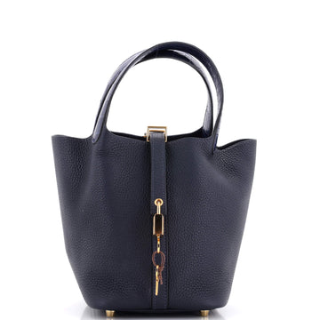 Hermes Touch Picotin Lock Bag Clemence with Matte Alligator PM