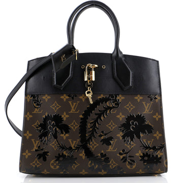 Louis Vuitton City Steamer Handbag Limited Edition Blossom Monogram Canvas and Leather MM