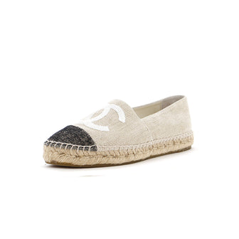 Chanel Women's CC Cap Toe Espadrilles Canvas with Sequins
