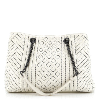 Bottega Veneta Double Chain Tote Stitched Intrecciato Nappa Medium