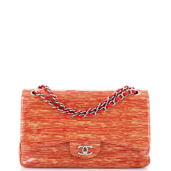 Chanel Classic Double Flap Bag Printed Patent Jumbo