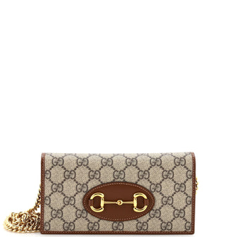 Gucci Horsebit 1955 Chain Wallet GG Coated Canvas