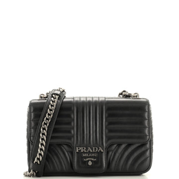 Prada Chain Flap Shoulder Bag Diagramme Quilted Leather Medium