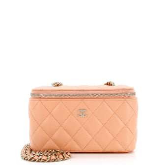 Chanel Classic Vanity Case with Chain Quilted Caviar Small