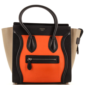 Celine Tricolor Luggage Bag Leather Micro