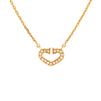 Cartier C Heart de Cartier Pendant Necklace 18K Yellow Gold with Pave Diamonds