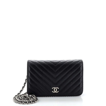 Chanel Wallet on Chain Chevron Lambskin with Studded Detail