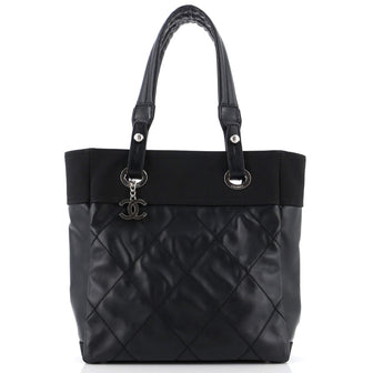 Chanel Biarritz Tote Quilted Coated Canvas Small