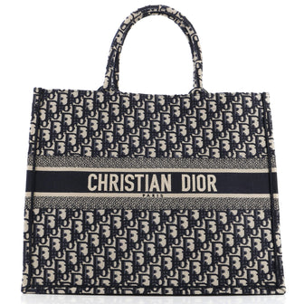 Christian Dior Book Tote Oblique Canvas Large