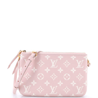 Louis Vuitton Double Zip Pochette Spring in the City Monogram Empreinte Leather