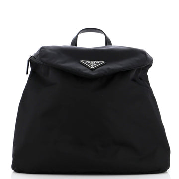 Prada Zipped Triangle Flap Backpack Re-Nylon and Leather
