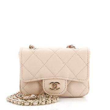 Chanel Classic Flap Chain Belt Bag Quilted Caviar Mini