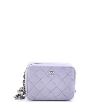 Chanel Square CC Chain Camera Bag Quilted Caviar Mini