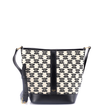 Celine Bucket Shoulder Bag Triomphe Canvas Small