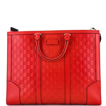 Gucci Signature Convertible Top Handle Tote Guccissima Leather Large